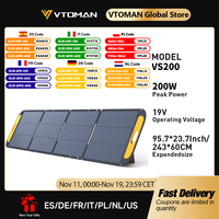 VTOMAN VS200 Rigid Foldable Solar Panel High Efficience Travel & Phone & Boat Portable 19V 200W Solar Panel Kit