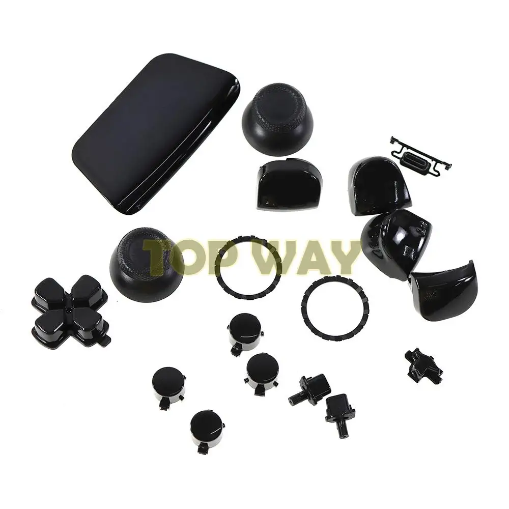 1 conjunto de 7 cores chrome joysticks d-pad r1 l1 r2 l2 conjunto completo direção chave abxy botões de chapeamento para ps5 playstation 5 controlador