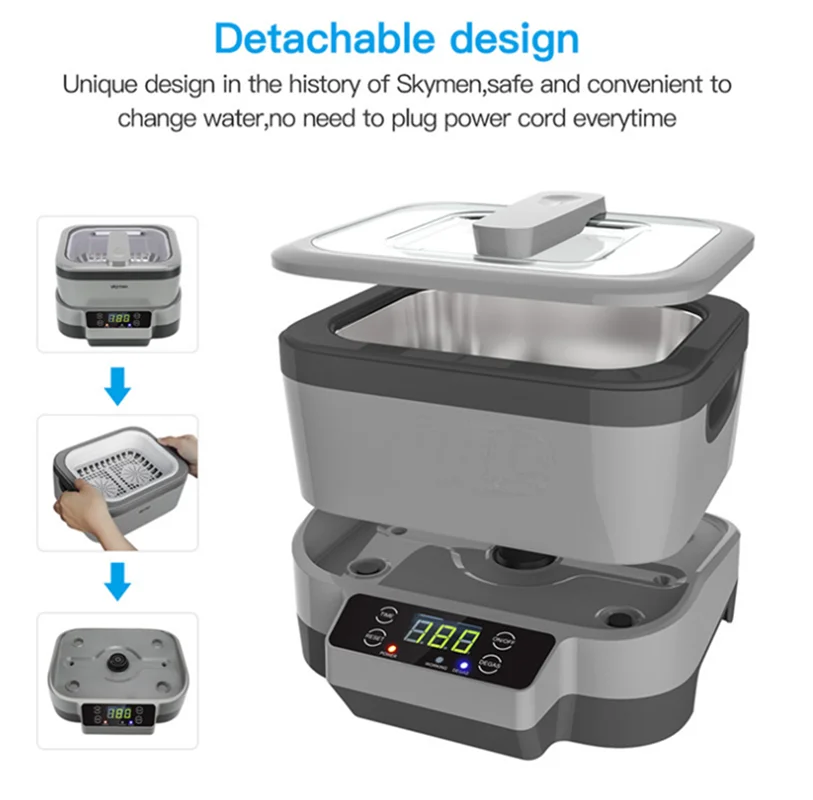 Ultrasonic Cleaning 1200ml Large Capacity Glasses Jewelry Ring Watch Medical Equipment Split Type Cleaner With HD Display