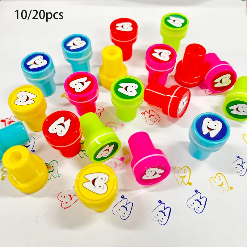 10/20 Pcs Fun Tooth Stamp Set Creative Art Classroom Incentive Stamps Teacher Gifts Back To School Supply Christmas Gifts School