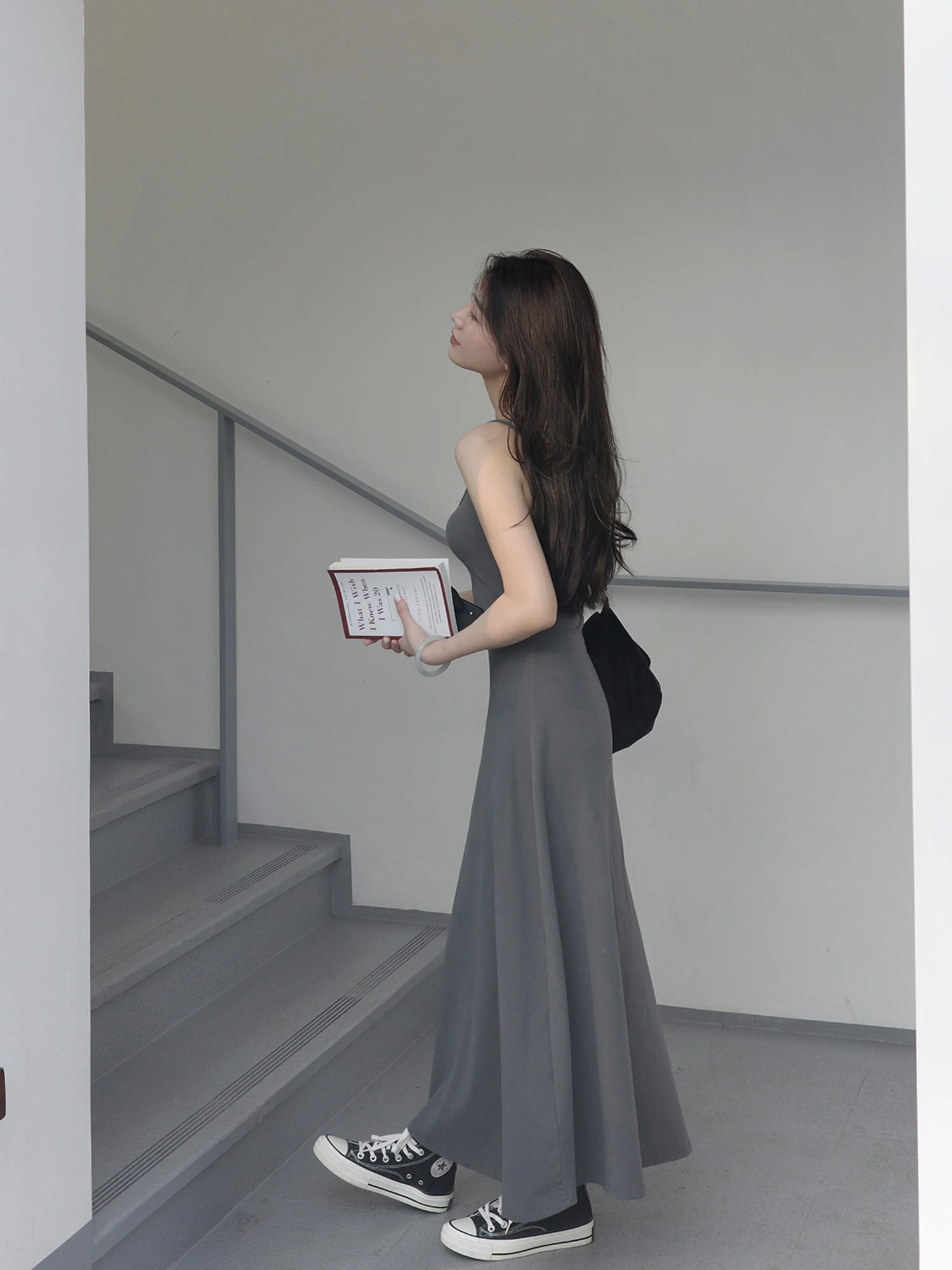 Kardaian Bla épicé minceur longue Dr décontracté belle Strapl Dr 2024 nouvelles femmes été taille haute coton a-ligne Dr