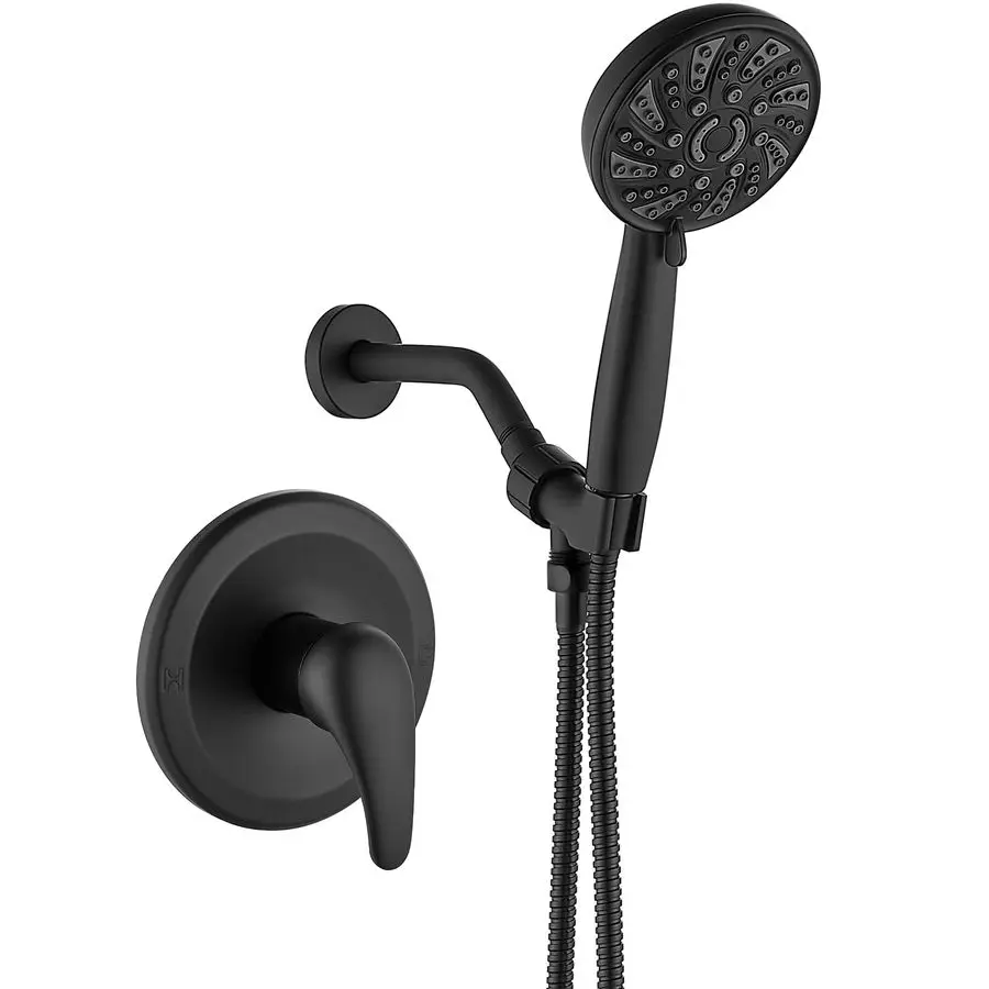 

Комплект душевого смесителя с одной ручкой, набор для душа с клапаном, душевой головкой и ручным душем, комплект для установки душевой системы с 6 режимами, ручной душ из АБС-пластика