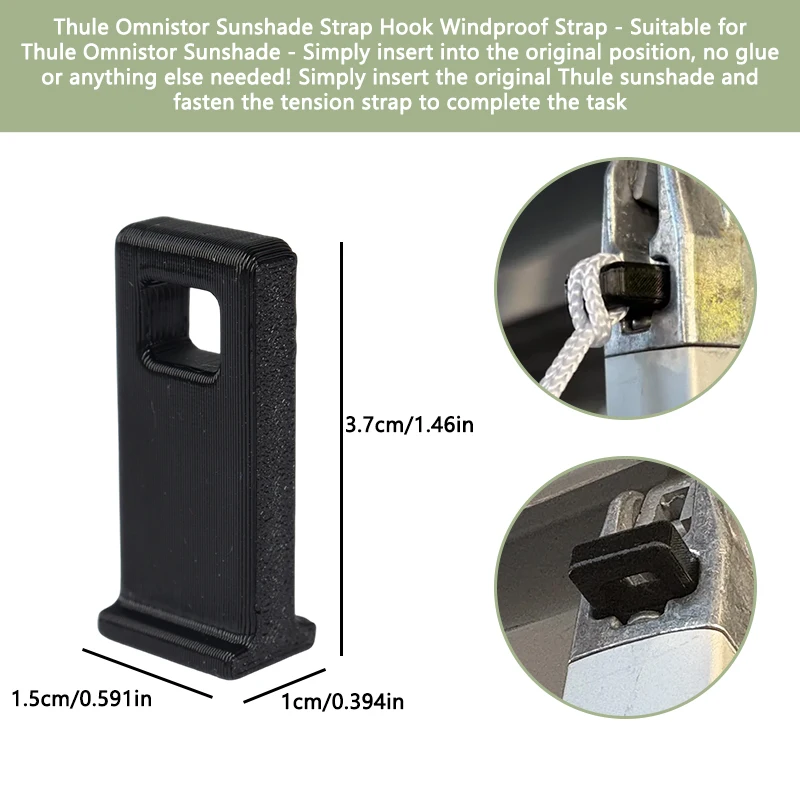 

Комплект из 2 крючков-креплений для солнцезащитного козырька, ветрозащитный крючок для солнцезащитного козырька Thule Omnistor, легко вставляется в оригинальный солнцезащитный козырек Thule