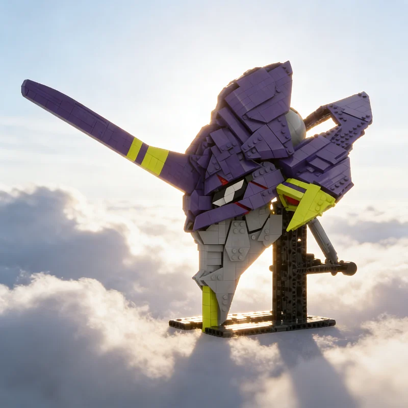 1671pcs MOC Eva 01 Head Evangelion Model Building Blocks Creative DIY Gift Display Decor Assemble Premium Adult Kids Desk Home