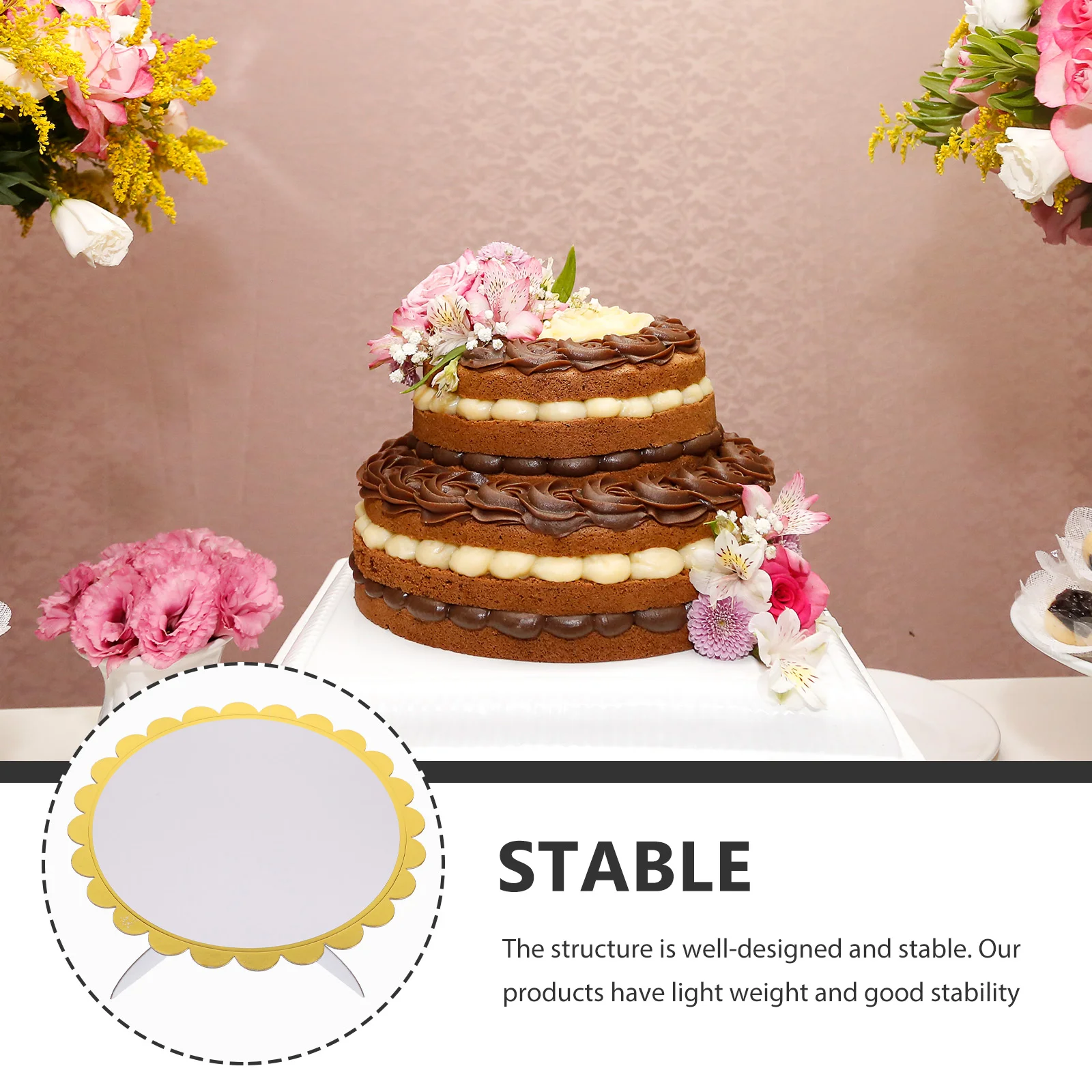 Disposable Cake Stand White Paper Dessert Holder Round Shape Party Supplies MultiFunction Cupcake Display Elegant Design