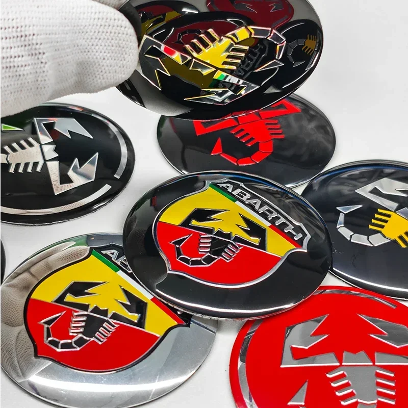 4pcs 3D 56mm Car Wheel Center Sticker Hub Cap Decal Emblem For Fiat Abarth 500 Ducato Panda Talento Linea Idea Spider Cronos view 5