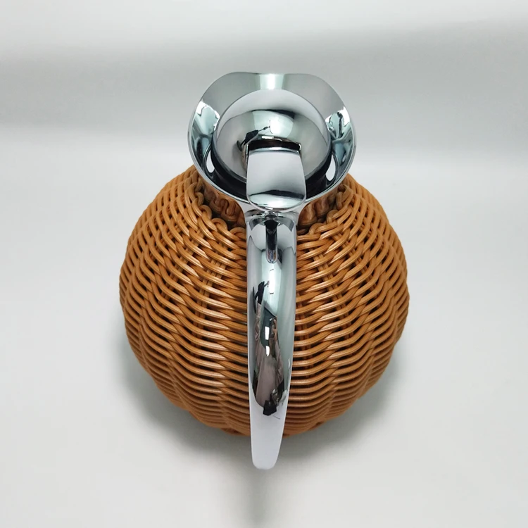 Accept customization European full double-layer round stainless steel vacuum coffee pot Hot-selling high-quality pot