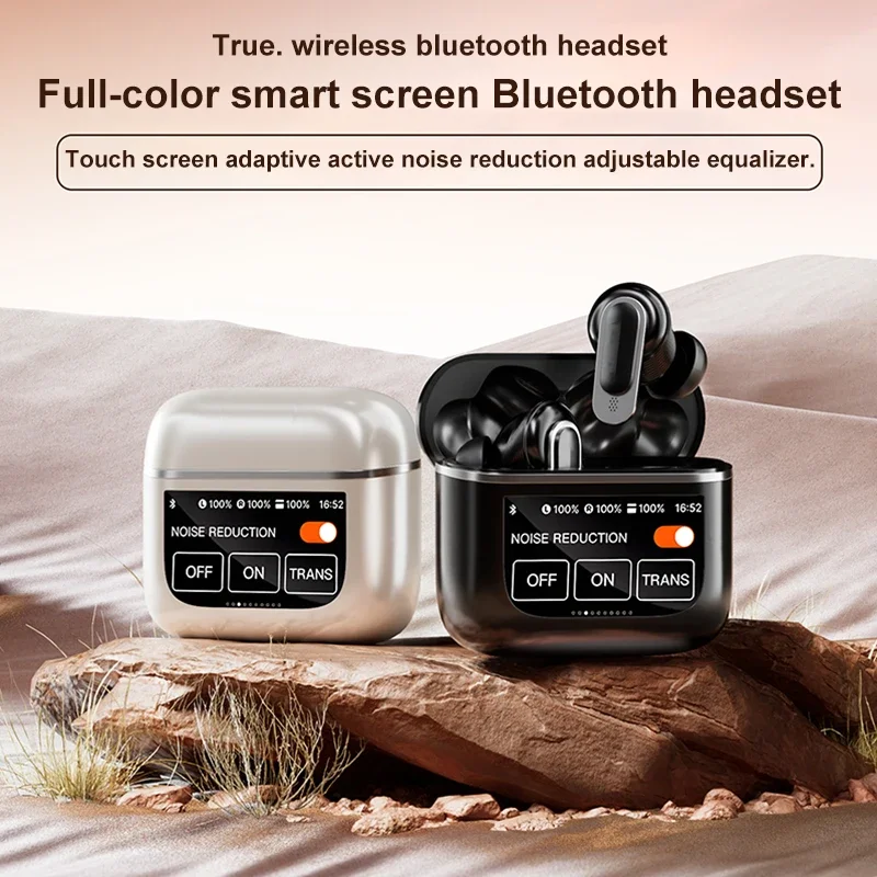 ANC Wireless Bluetooth Earphones Touch Screen TWS Noise Cancelling Earbuds BLUETOOTH 5.3 Sports Waterproof Earphones Headphones