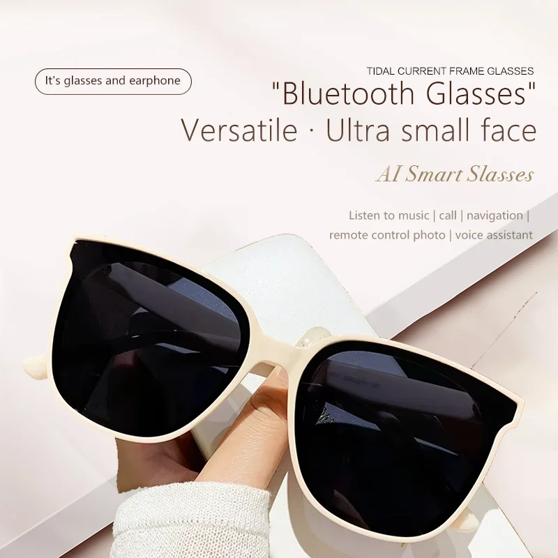 

2025Fashion New Style Smart Bluetooth Glasses Korean Version Of Glasses Girls Personality ultraviolet-proof Sunscreen sunglasses