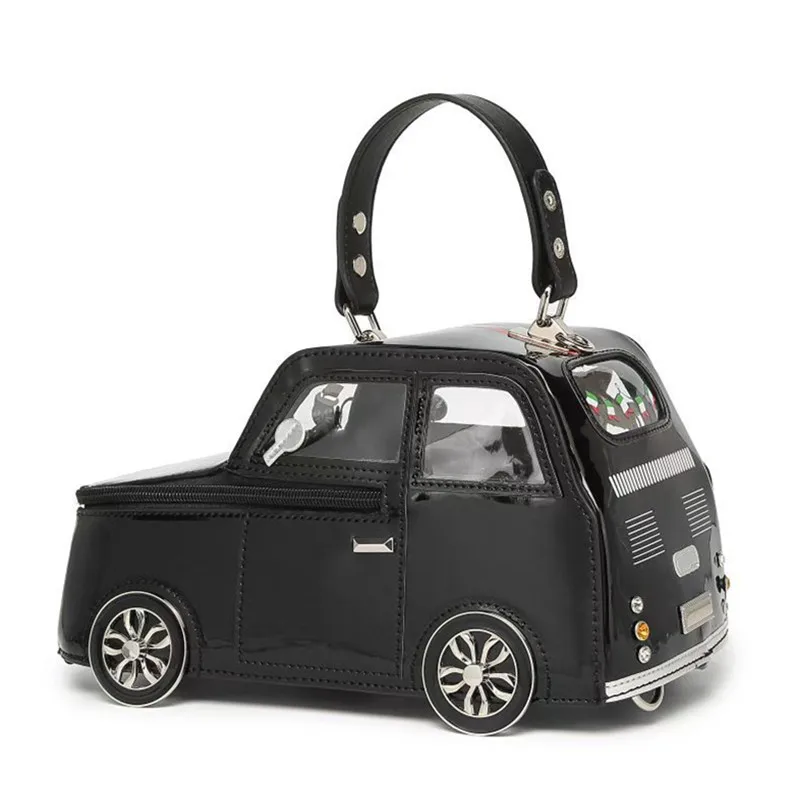 

2025 New Cute Cartoon Car Shaped Handbag Ladies Creative 3D Personality Bag Fashionable Ladies Tote Bag