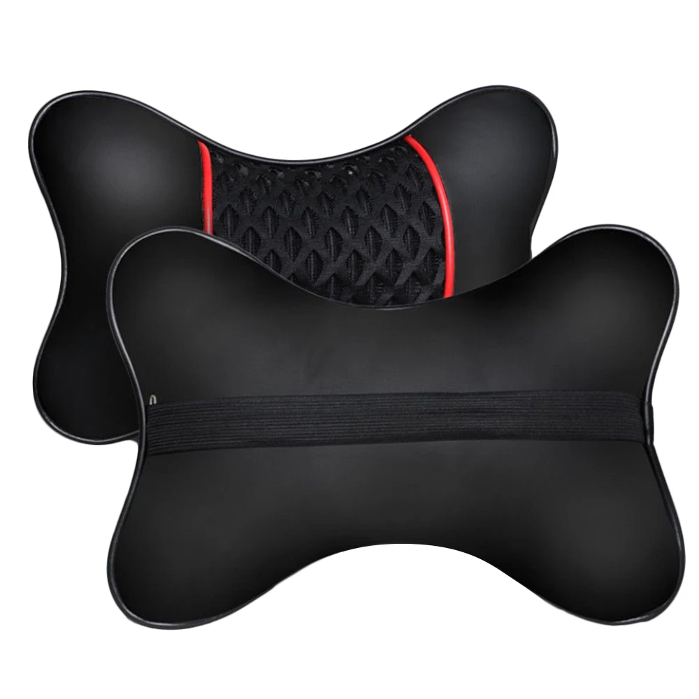 2Pcs New Pu Leather Car Seat Head Neck Rest Cushion Pad Headrest Pillow