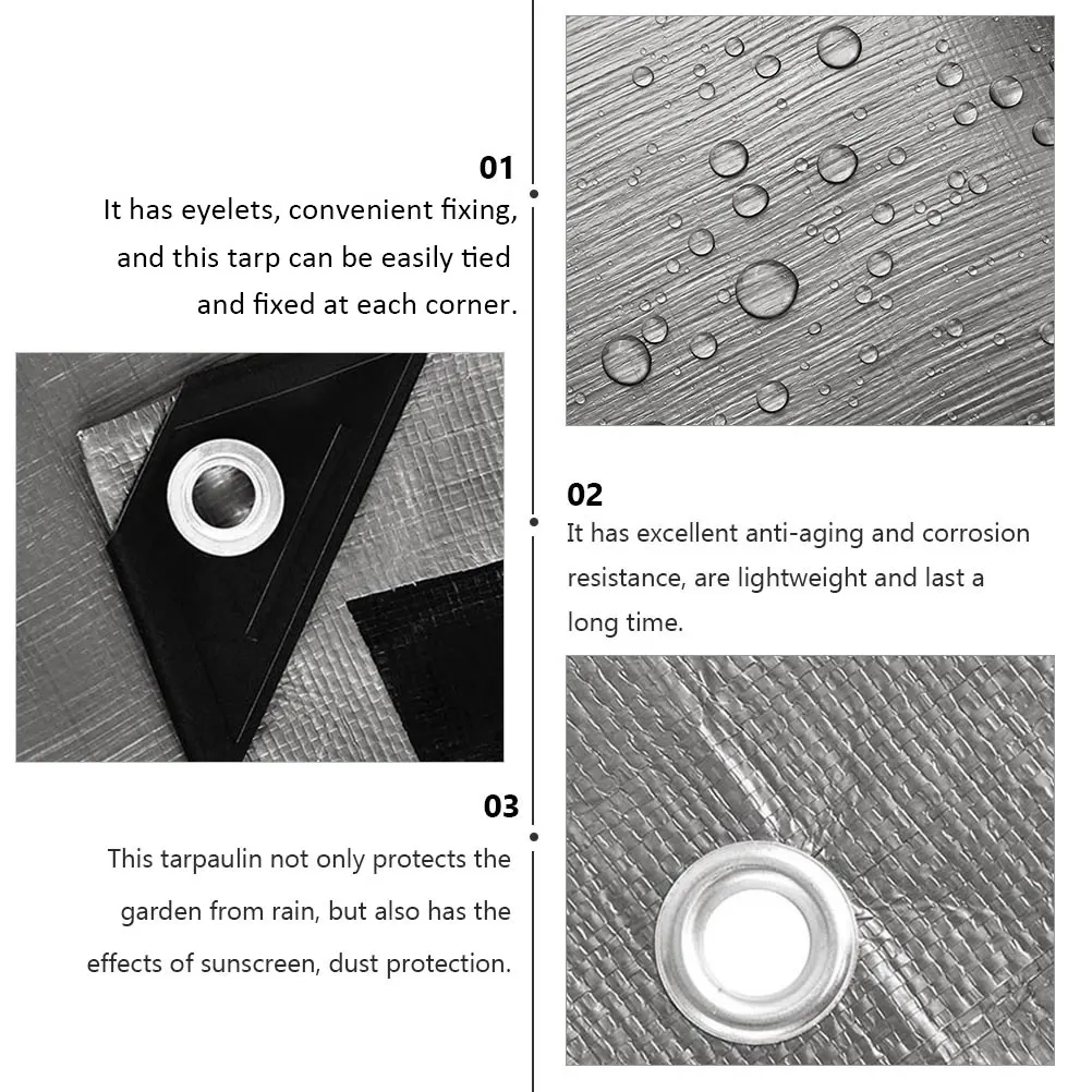 

Thick Waterproof Tarpaulin Heavy Duty PE Material Corrosion Resistant Eyelets Garden Rain Sunscreen Dust Protection Cover