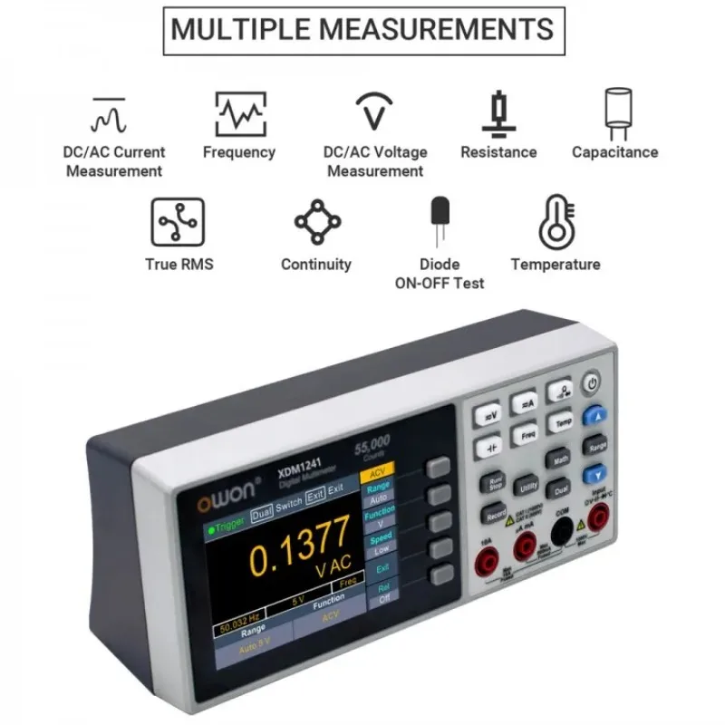 

NEW Owon XDM1241 Rechargeable Digital Multimeter 55000 Counts High Accuracy True RMS Universal Meter
