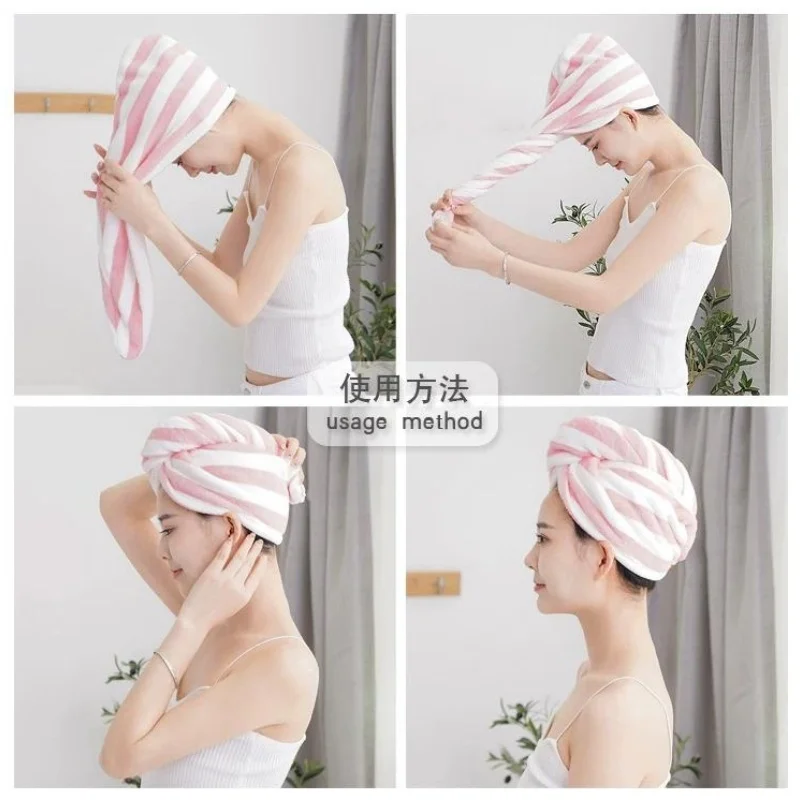 Serviette turban unisexe pour séchage rapide des cheveux, enveloppes de bain douces, bonnet solide pour document