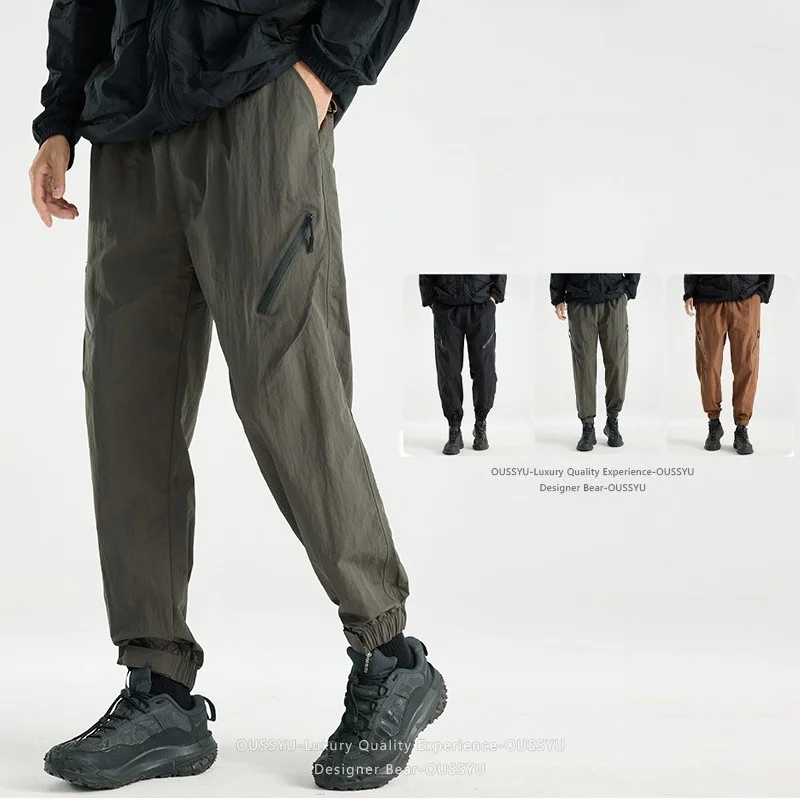 Spring Summer Cargo Pants Men Quick Dry Outdoor Parachute Tr