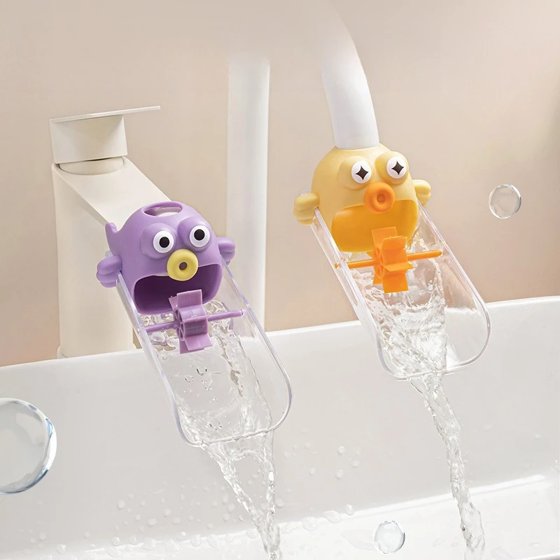 Home Faucet Extender, Baby Hand Washing, Cute Cartoon Children's Universal Silicone Extended Extension Splash-proof Tool