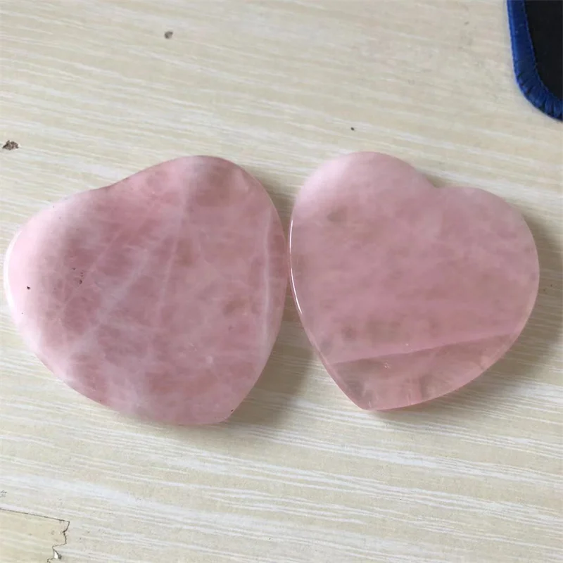 Natural Stones Polished Rose Quartz Heart Coaster Healing Crystal Gemstones Reiki Home Decoration