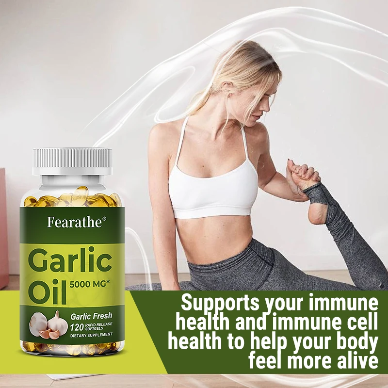 

Premium Garlic Capsules, Strong Potency - Boosts Immunity and Cardiovascular Function, Enhances Immunity, and Help Digestion