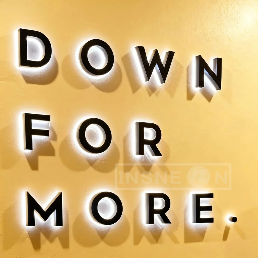 Custom Light Sign for Business | 3D Metal Logo LED Backlit Box Office&amp;outdoor Modern Wall Advertising Company Signage Neon Bar