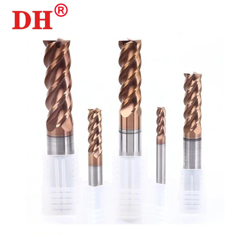 HRC55 4Flute alloy stand Milling Cutter Tungsten Steel Carbide Coating Flat End Mill For CNC Mechanical Machining Endmills Tools