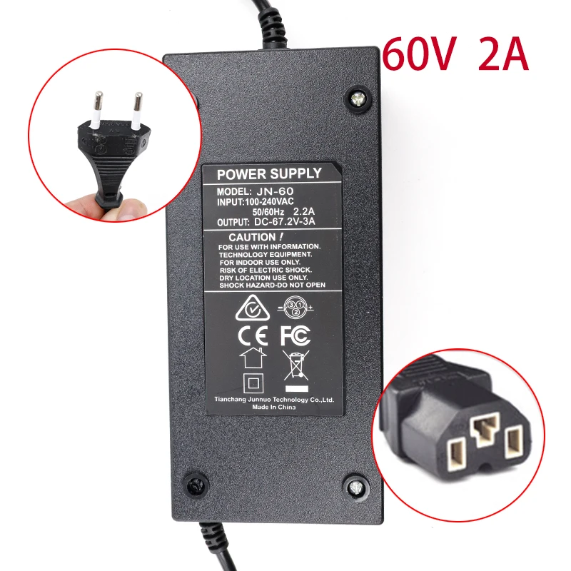 67.2v 2A Lithium Battery Charger is Applicable to Intelligent Charger of Electric Scooter Unicycle Self Balancing Car