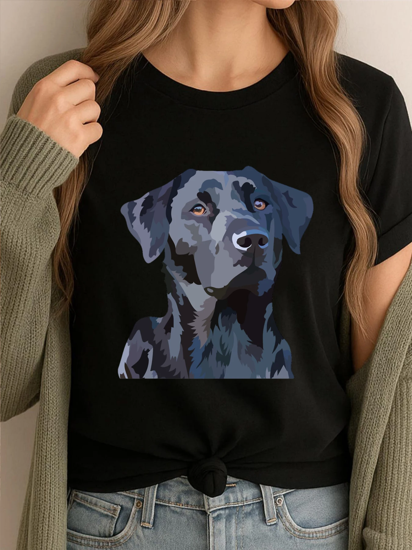 

Black Labrador Black Shirt Graphic Tees Anime T Shirts Luxury Designer Comfortable Oversized Printed Shirt
