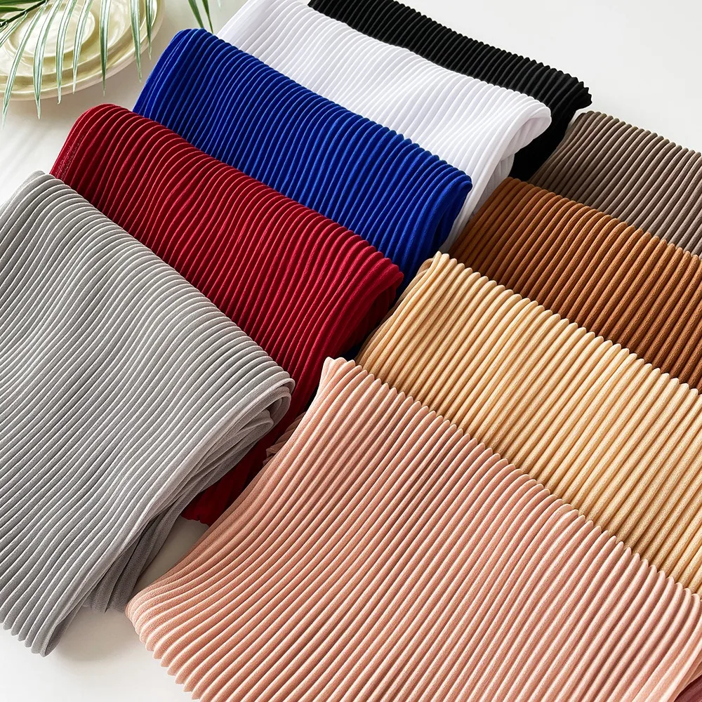 

Fashion Soft Wrap Chiffon Hair Scarf Slender Rhombus Solid-color Bandana Hair Band Elegant Pleated Silk Scarf Girls