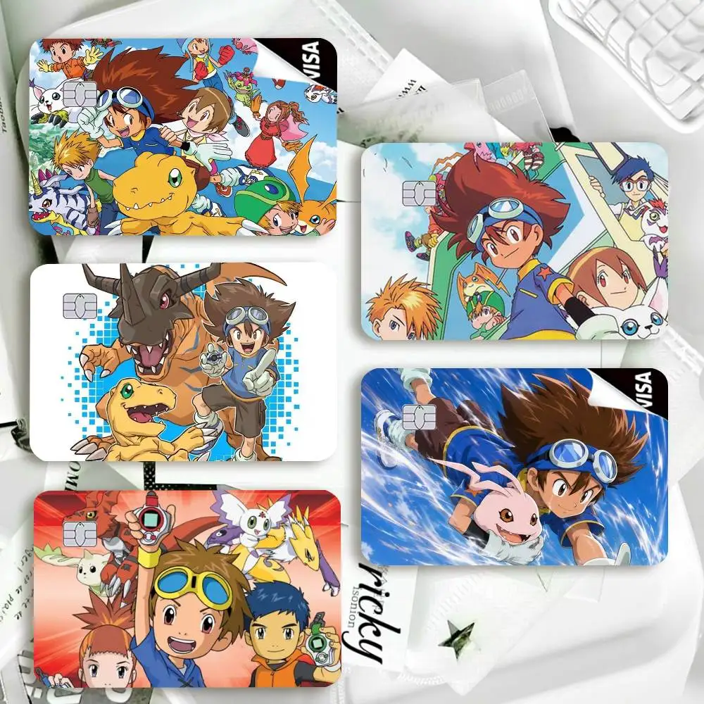 D-Digimon Story T-Time Stranger Waterproof Film Skin Cover Credit Card Stickers Debit Front Bank Bus Pass