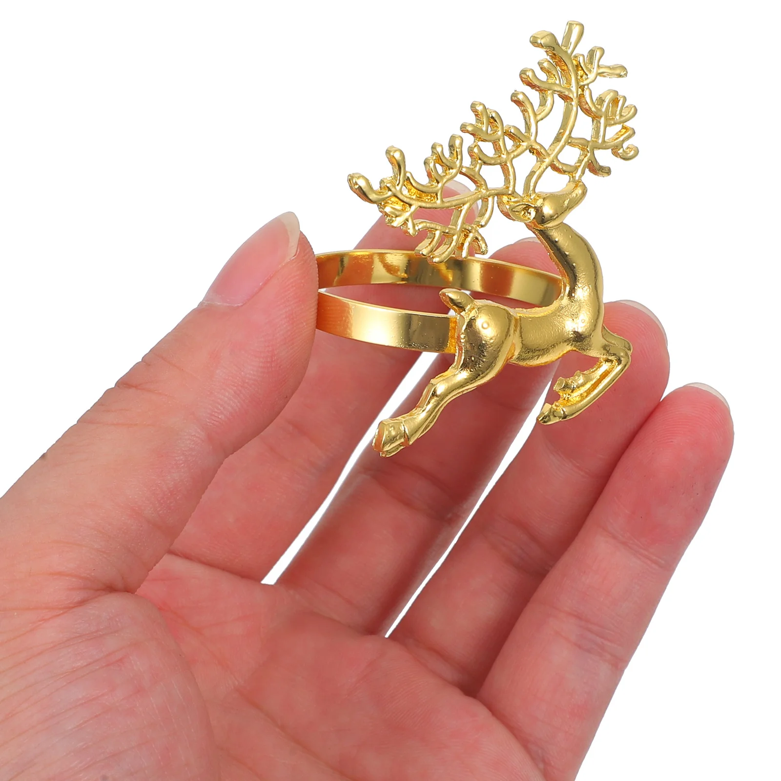 

6Pcs Christmas Deer Napkin Rings Elk Shape Metal Napkin Buckles Xmas Party Tableware Accessories Tableware Accessories