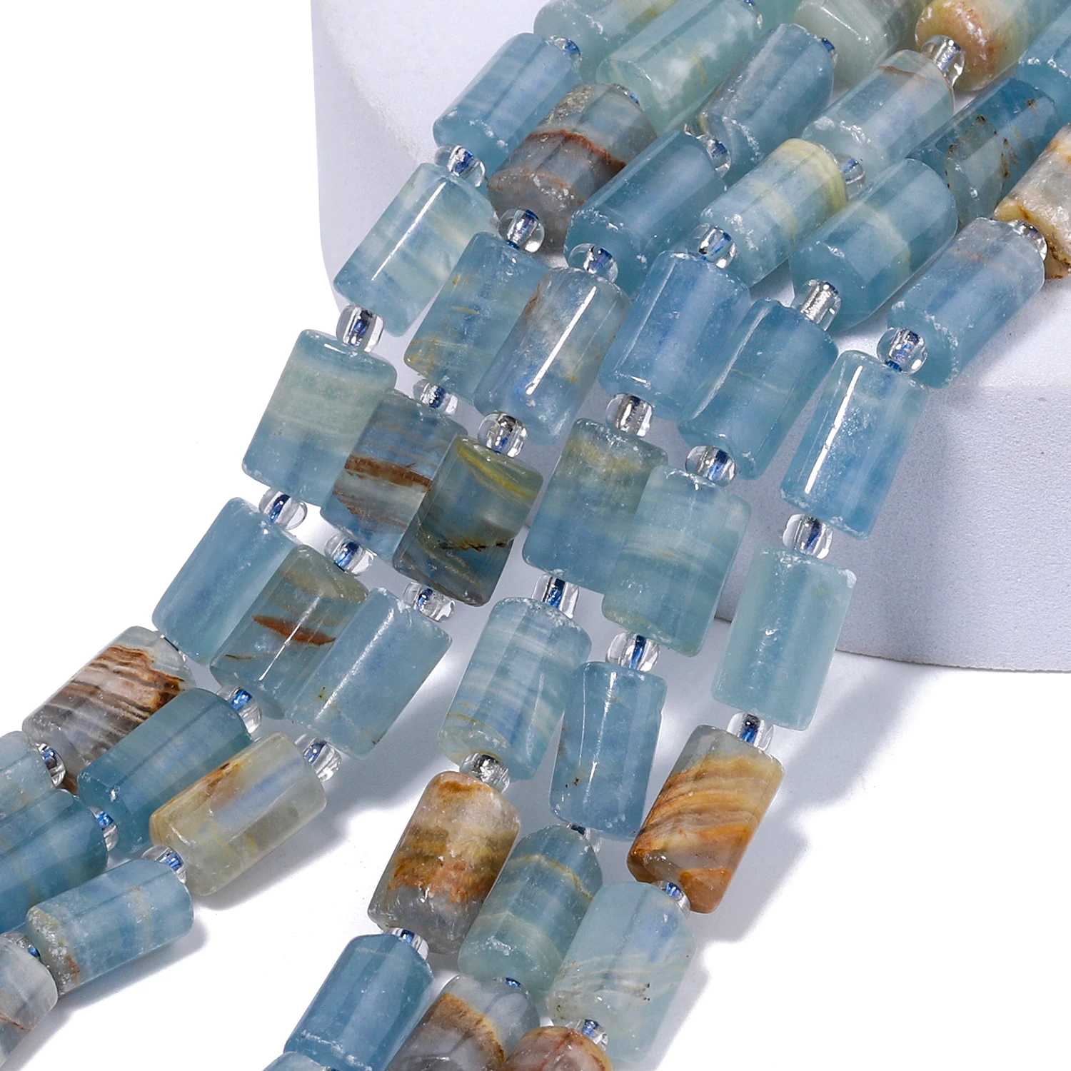8-11mm Unregelmäßige Säule Naturstein Blau Calcit Perlen Rohr Spacer Perlen für Schmuck Machen DIY Charms Armbänder zubehör