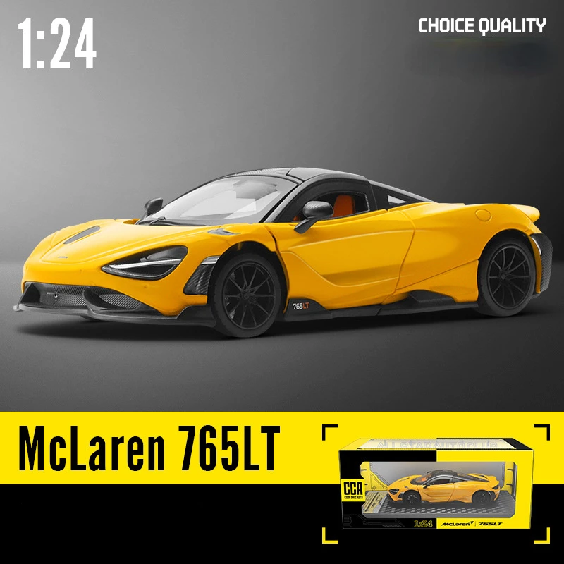 1:24 McLaren 765LT Supercar Alloy Model Car Toy Diecasts Metal Casting Sound and Light Car Toys For Children Vehicle F540