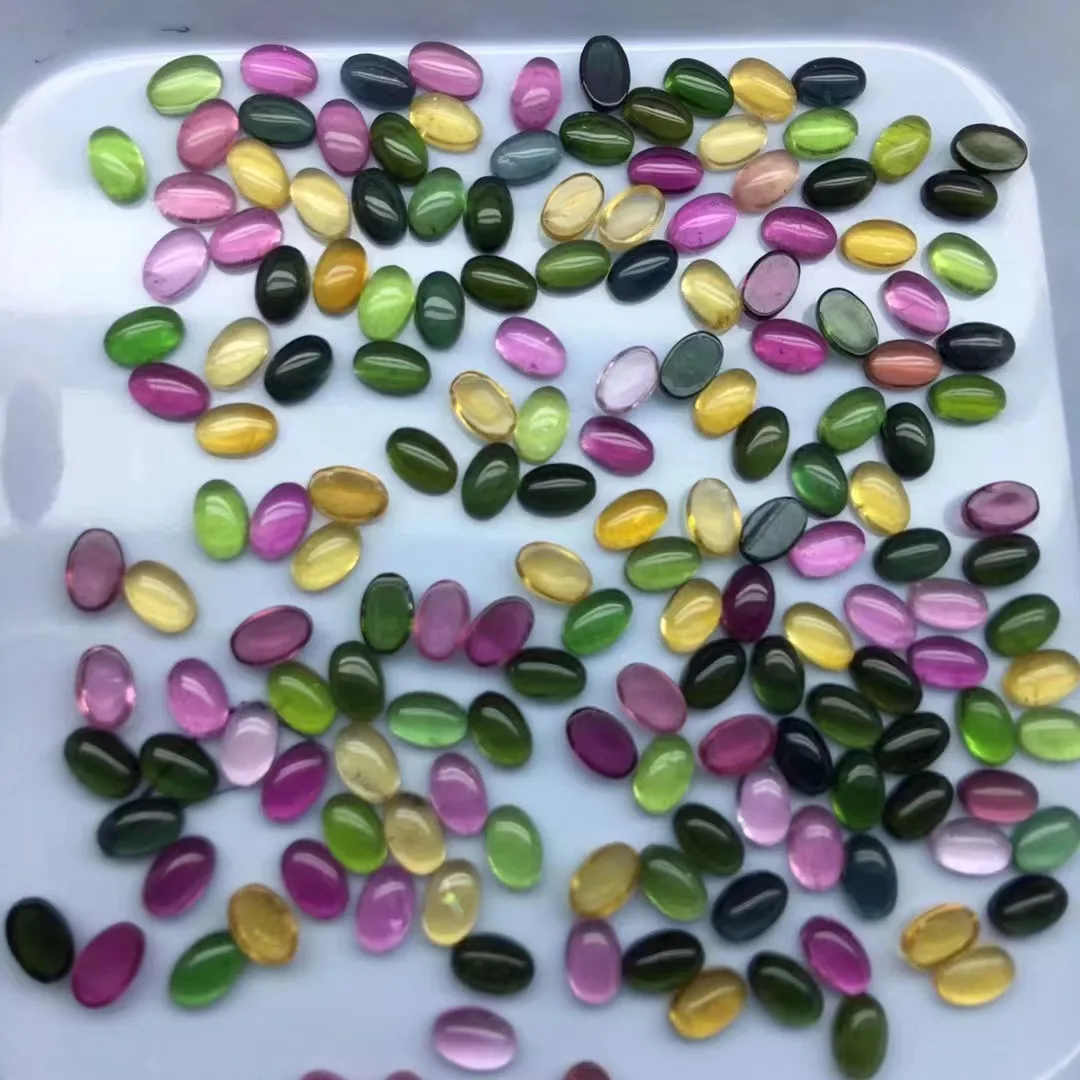 

20 шт./лот 3X5 мм овальный кабошон из натурального турмалина