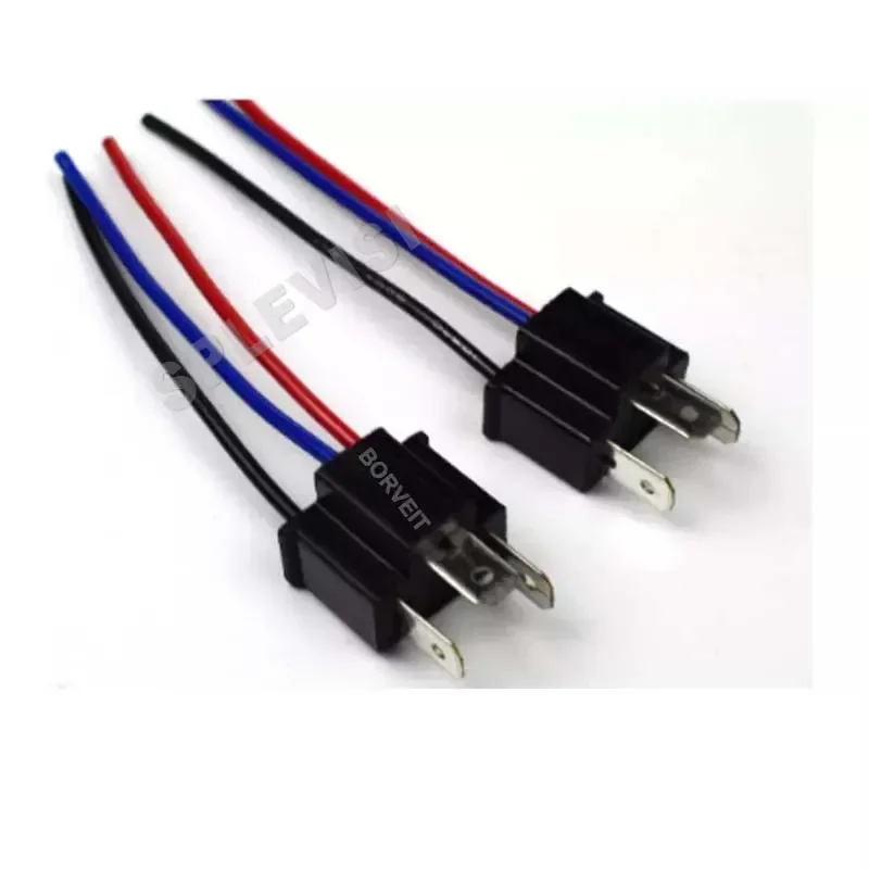 2 buah kawat Harness kuncir pria 9003 HB2 H4 kepala bola lampu konektor 1.6MM Plug untuk sinyal belok berhenti bola lampu rem