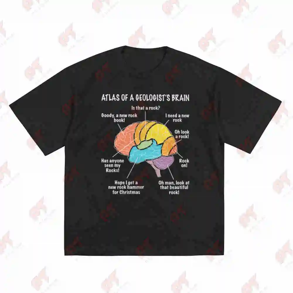 Atlas Of A Geologist Brain Geology Rock Collector Short Sleeve Tee 100% Cotton T-Shirt