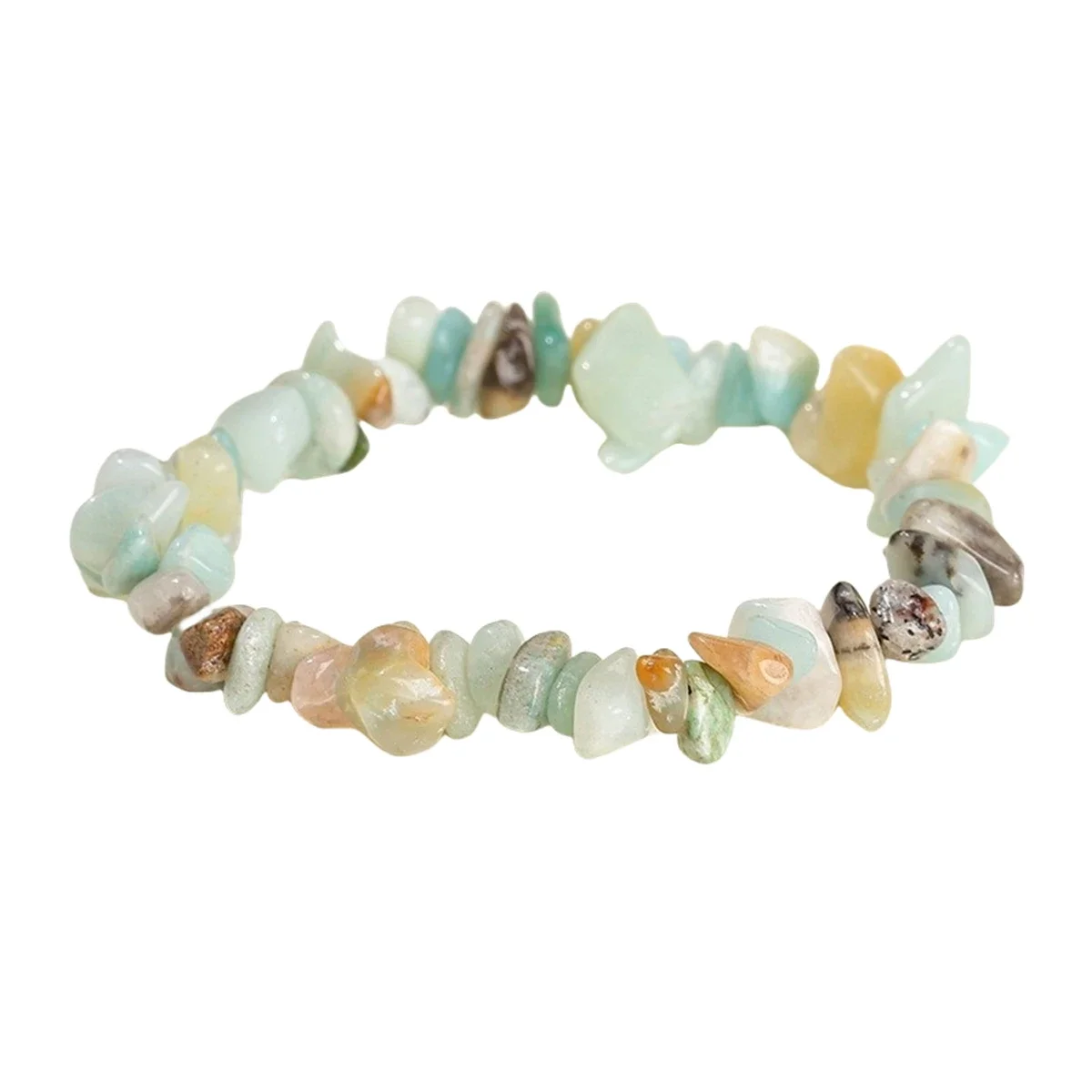 

Amazonalite Elastic Multiple Crushed Stone Natural Crystal Bracelet Suitable For Men Women 3-8mm Raw Chip Gemstone Jewelry