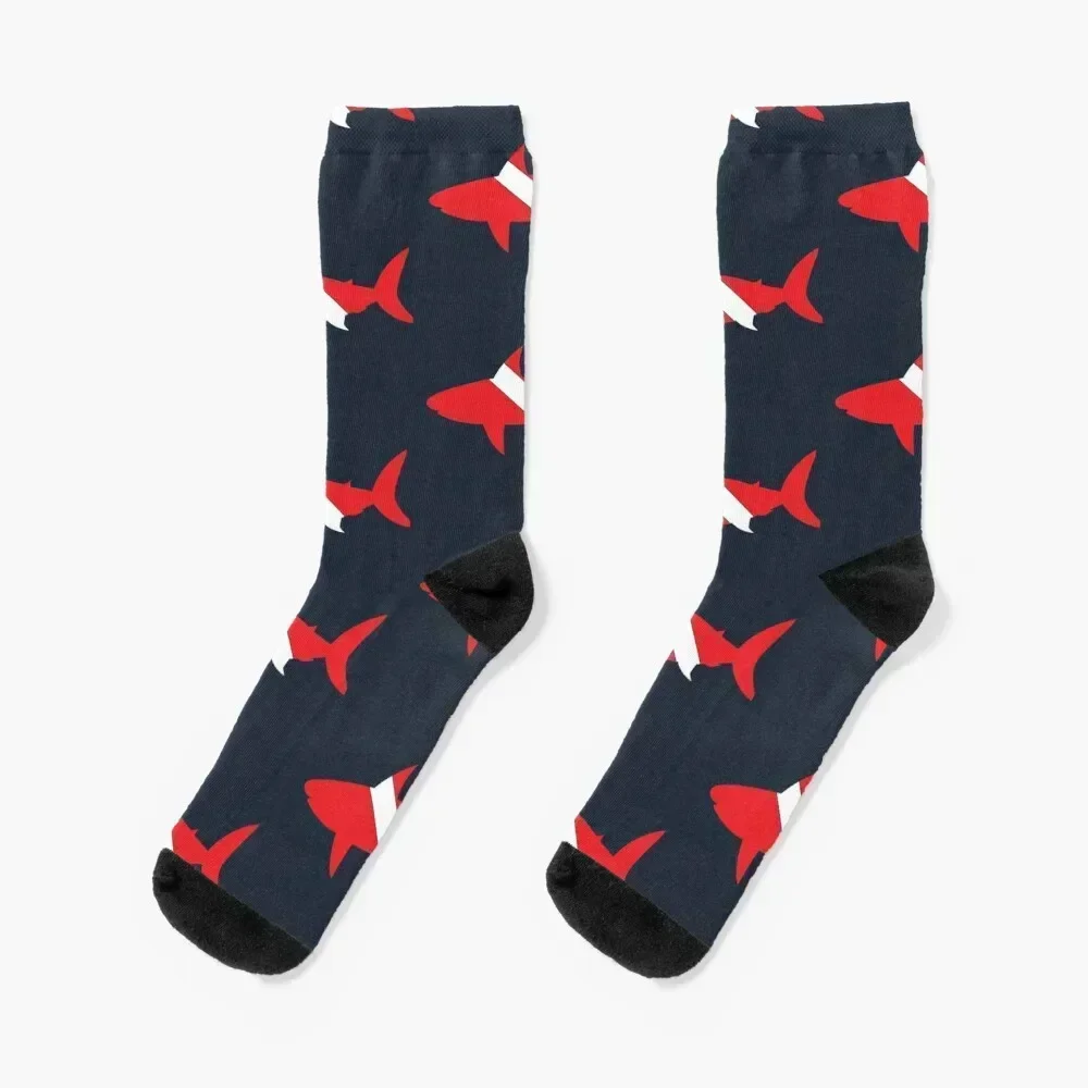 Scuba Diving (Shark) Socks japanese fashion happy essential tennis Mens Socks Women's