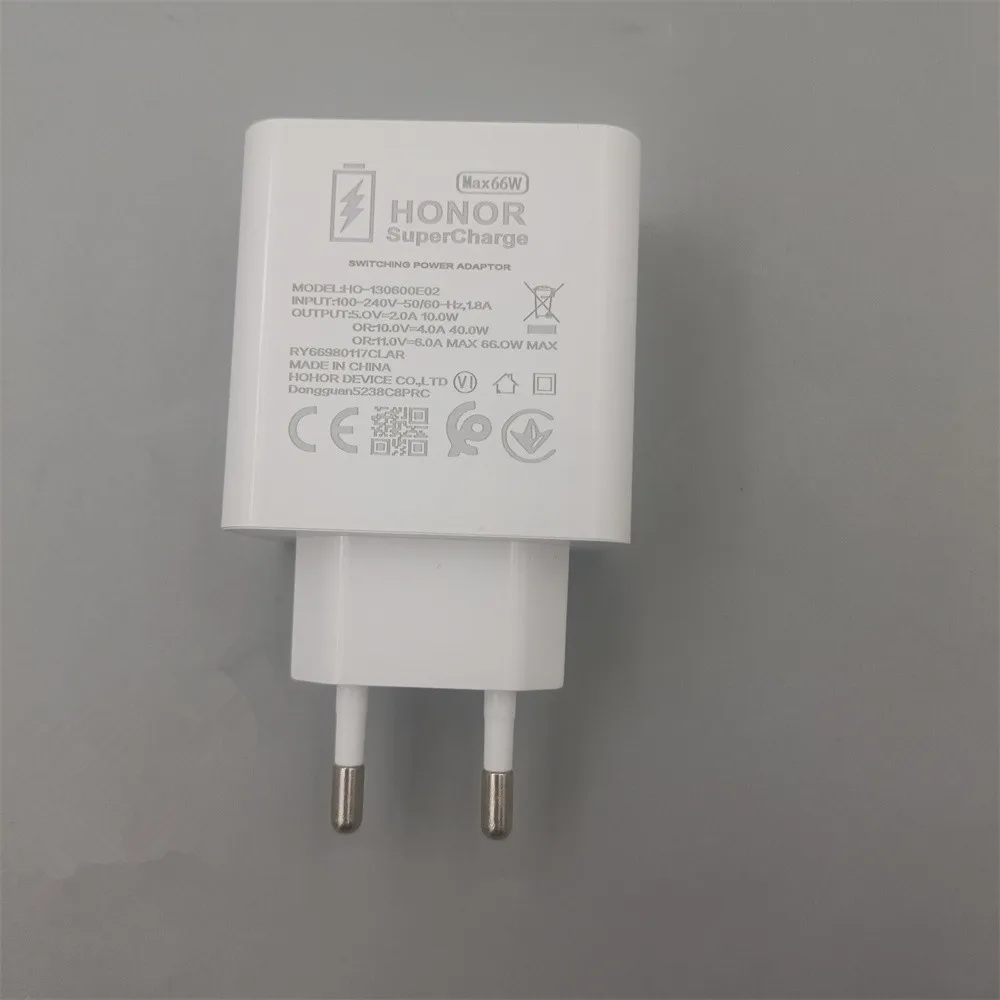 Original Honor 66W EU Plug SuperCharge Fast Charger Travel Adapter 6A Type C Cable For Honor 90 80 70 60 SE Pro Magic VS Fold V2 - náhled 4