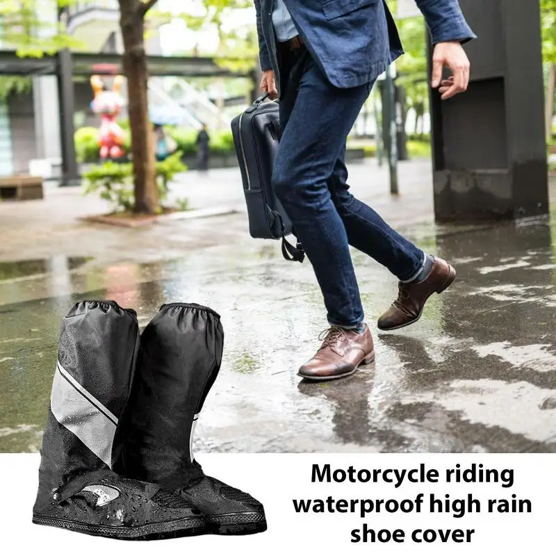 

Reusable Motorcycle Boots Shoe Covers Covering Moto Waterproof Boot Covers Unisex Bicycle Shoes Protectors For Rainy Snowy Days