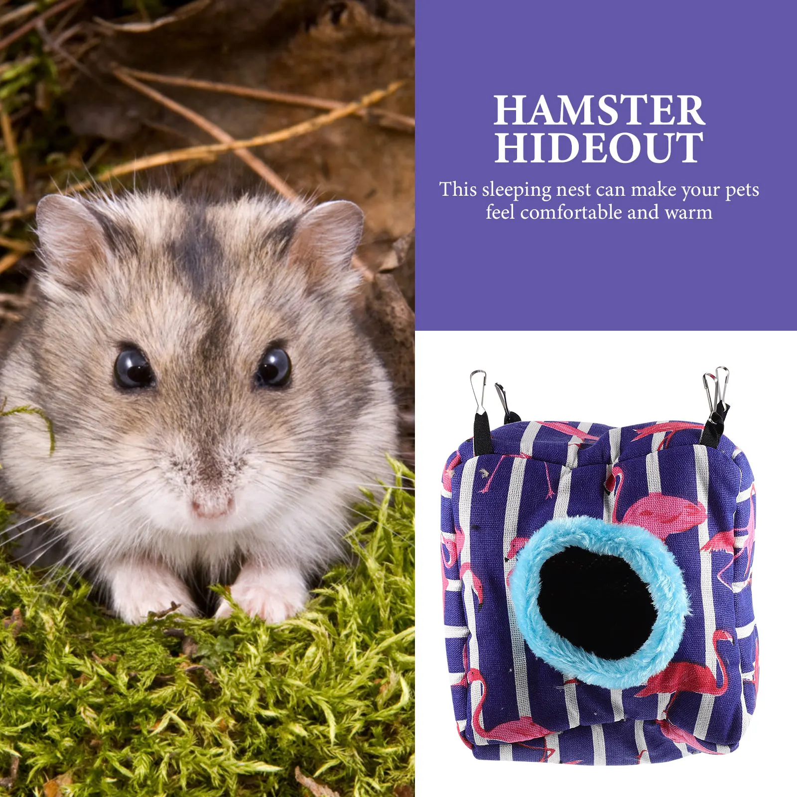 

Cotton Hamster Nest Small Pet Winter Hideout Durable Hook Design Warm Rat Guinea Pig House Squirrel Home Camping Style