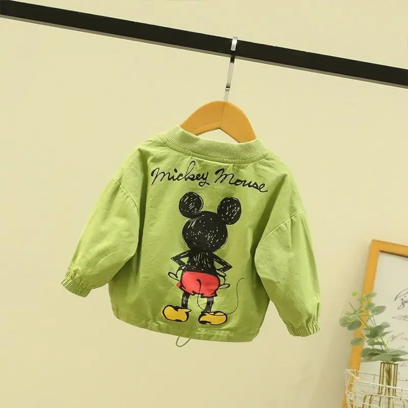 

Baby Boys Girls Mickey Mouse Coats 2024 Spring Autumn Kids Cartoon Letter Printing Clothes Children Zipper Jacket Outerwear Tops
