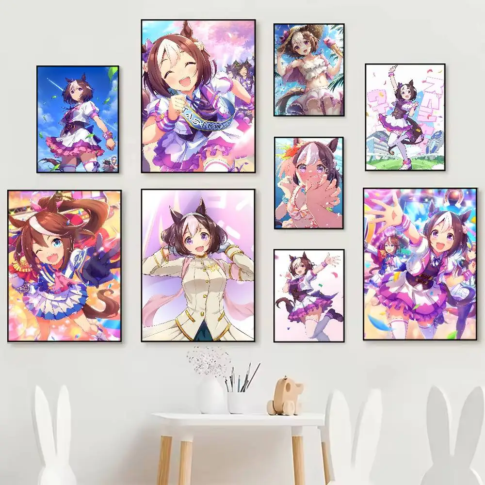 ملصق Umamusume Pretty Derby Special Week عالي الدقة على الحائط اللاصق المقاوم للماء وغرفة المعيشة المنزلية وغرفة النوم والديكور الجمالي