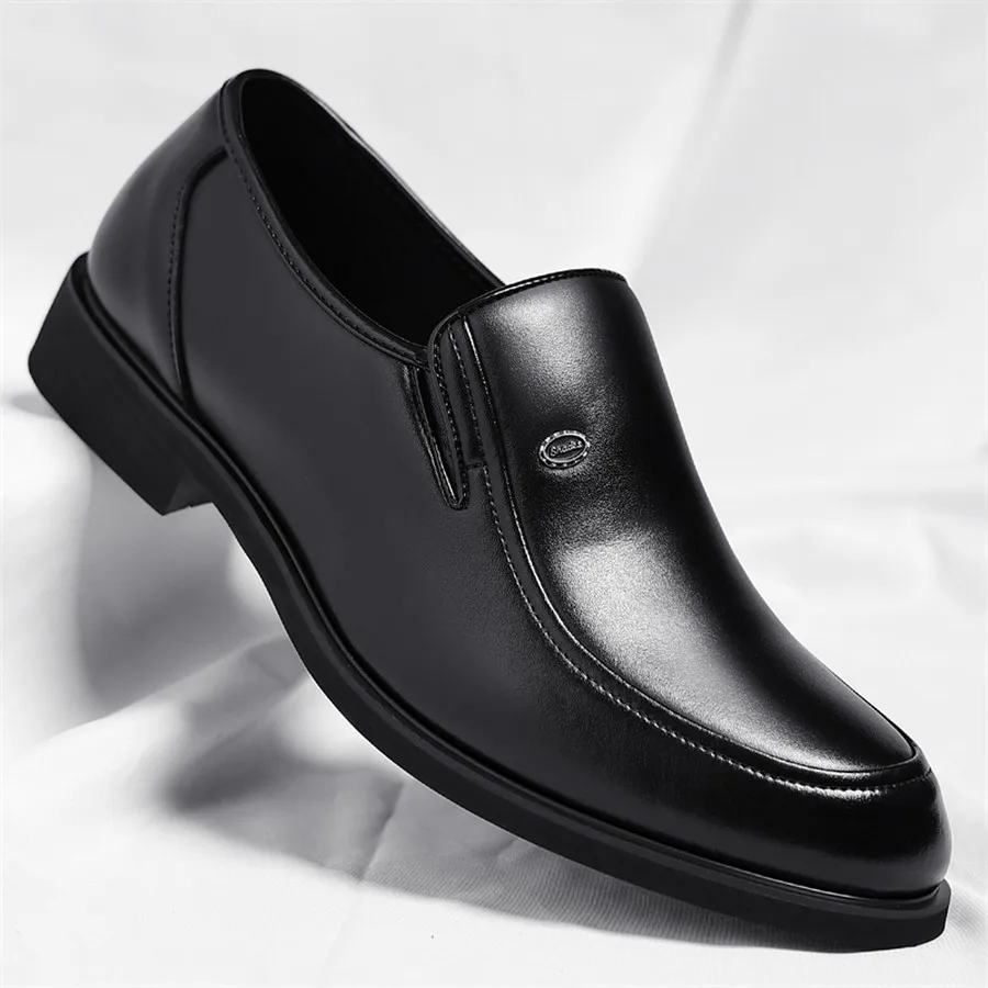 Men's Slip-On Low Top Formal Dress Shoes, Round Toe, Microfiber Upper, for Daily Wear and Formal Occasions