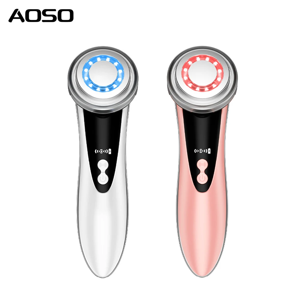 جهاز التجميل 8 في 1 من خلال الأيونات: التنظيف بالموجات فوق الصوتية + العلاج بالضوء لتجديد شباب البشرة + رفع EMS.