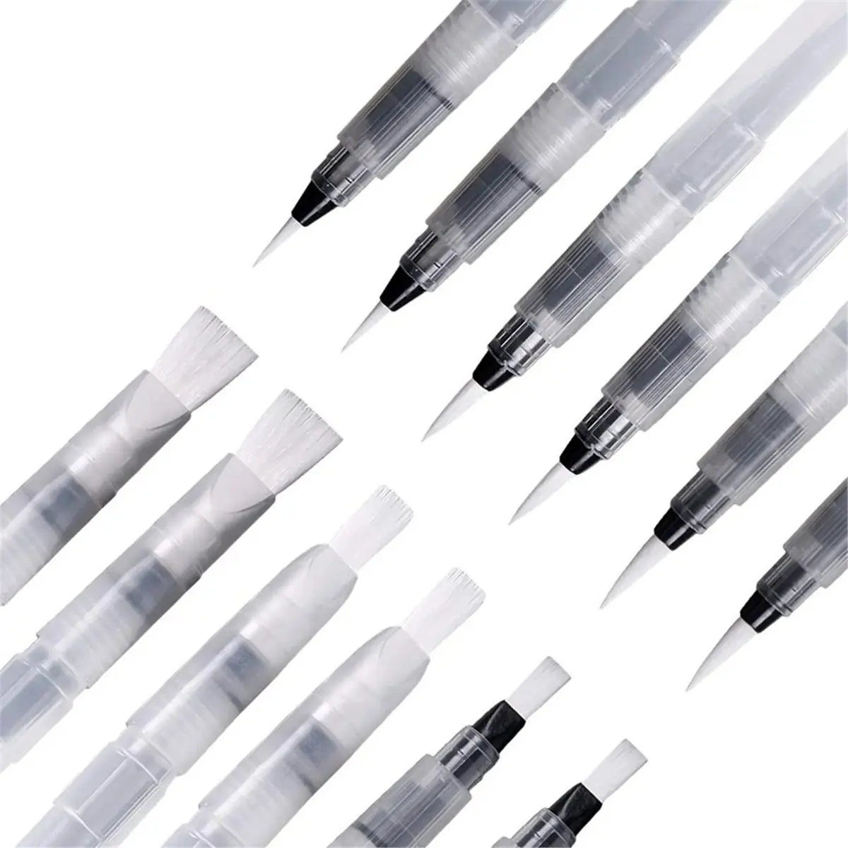 Eco-friendly Watercolor Brush Pens Set, 12pcs Premium Leakproof Water Brushes with Assorted Tips for Artists