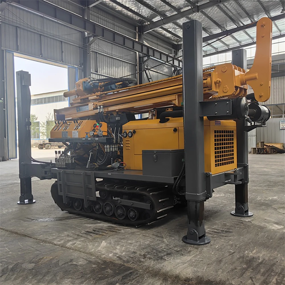 Crawler Water Air Dual Purpose Drill 100-400m Portable Core Drilling Rig Borehole Water Well Machine Hydraulic Top Drive