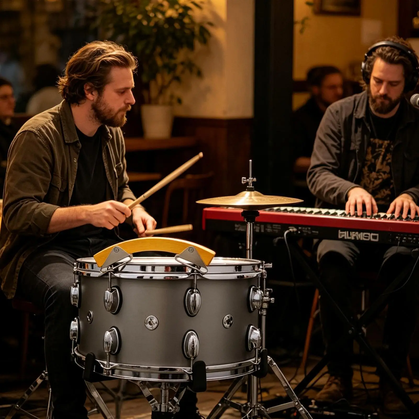 Snare Drum Rim Click Block Arched Shape Crisp Tone Side-Striking Device With Metal Mounting Bracket Wood Block Instrument For