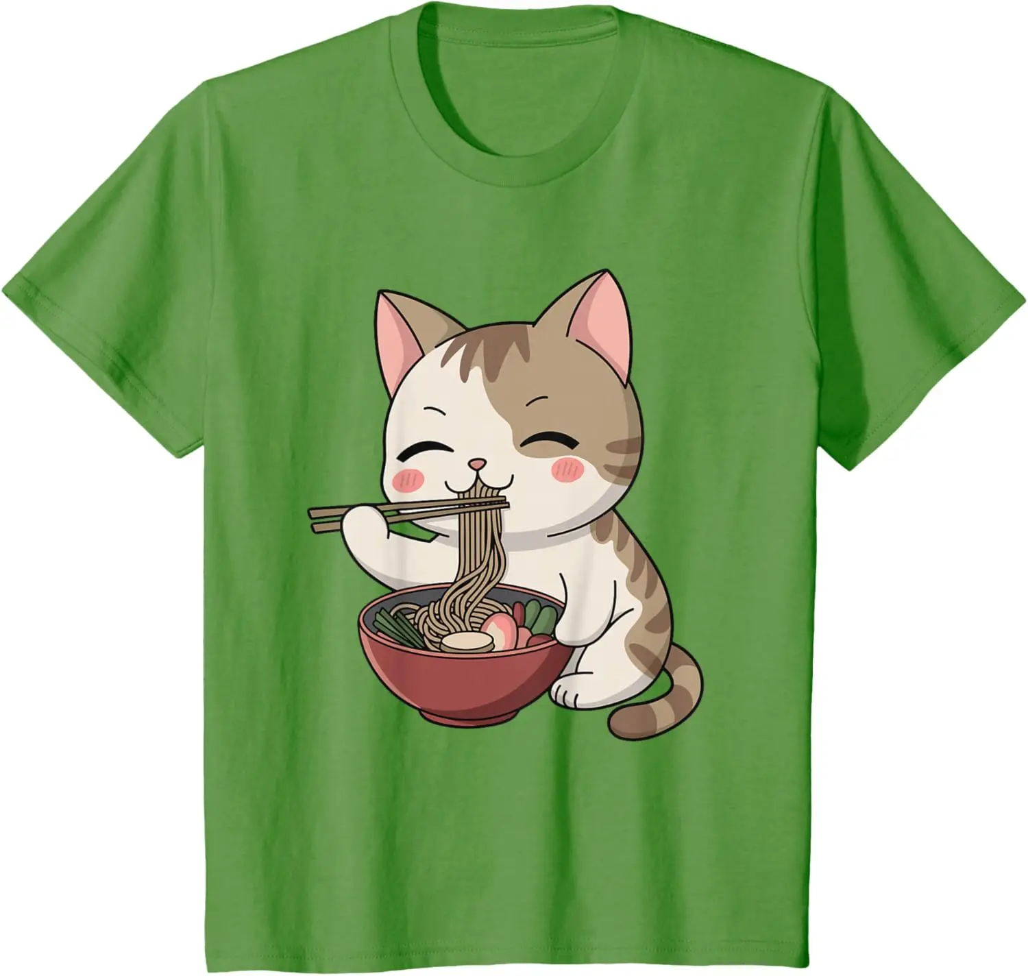 Kawaii Ramen Cat Neko Cute Anime Noodle Lover T-Shirt Unisex Children’s Wear Cute Small Graphic T Shirts Camiseta