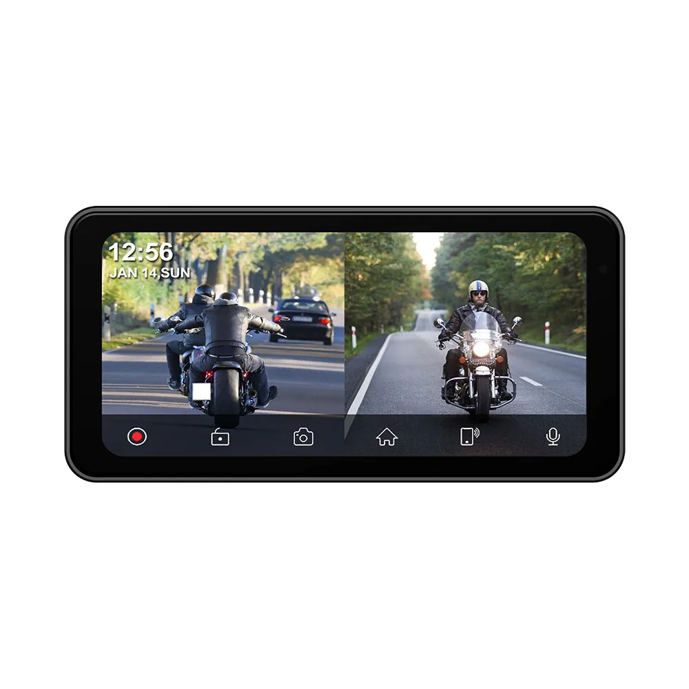 Factory wholesale Universal Motorcycle  5 inch Screen Wireless CarPlay LCD Screen waterproof  with  Dash camera