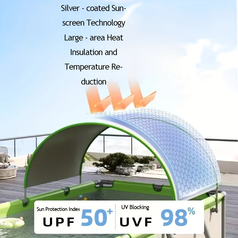 1-Pack Multi-Size Large Folding PVC Swimming Pool - Durable and Sturdy Quick-Build Outdoor Pool for Family, Adult Parties