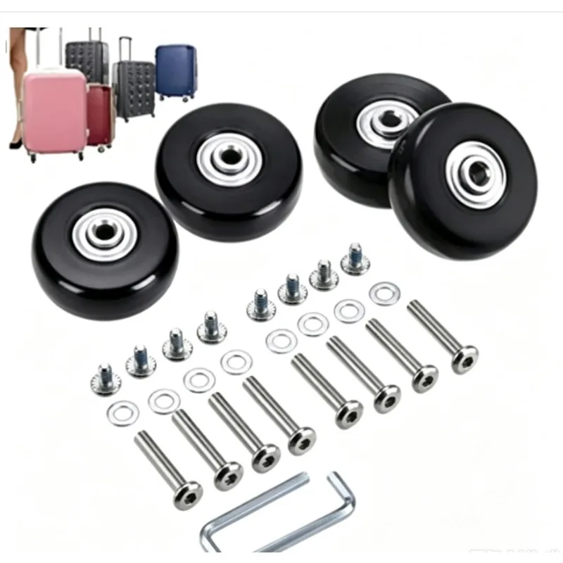 Silent Suitcase Wheels Rubber Trolley Luggage Casters High-Quality Durable Travel Bag Wheel Repair Accessories for Quiet Rolling